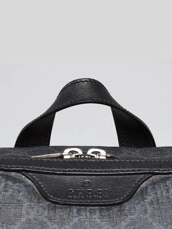 Gucci Black/Grey GG Supreme Coated Canvas Backpack Bag main image 9